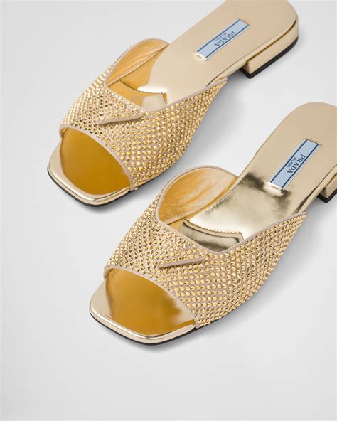 Satin slides with crystals 